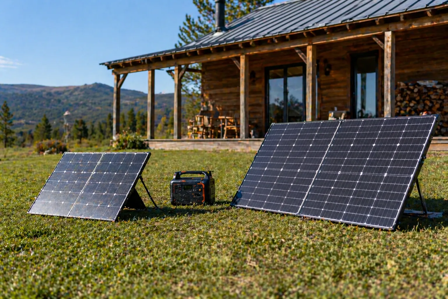 Comparación visual entre un panel solar de 200W plegable y uno fijo de 400W